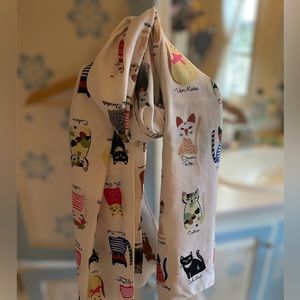 3 for 25$ New!! Cat Cartoons print scarf , Wrap, White